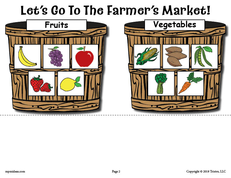 FREE Printable Fruits and Vegetables Sorting Worksheet!