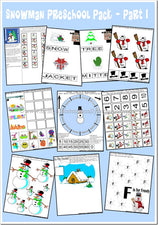 FREE Snowman Worksheet Pack for Ages 3-7!