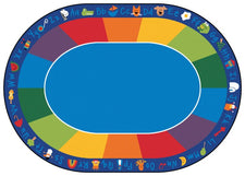 Fun With Phonics Alphabet Classroom Circle Time Rug, 8'3" x 11'8" Oval