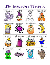 Halloween Words Mat for the Writing Center