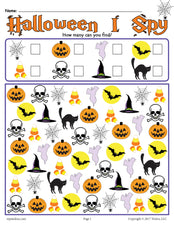 Halloween I Spy - FREE Printable Halloween Counting Worksheet!