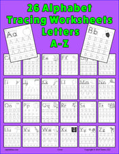 26 Alphabet Letter Tracing Worksheets - Uppercase and Lowercase!