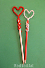 DIY Heart Pencil Toppers for Valentine's Day!