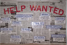 Advertising Classroom Jobs Through Want Ads Bulletin Board Idea