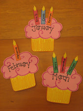 Cupcake Birthday Wall Preschool & Kindergarten Bulletin Board Idea