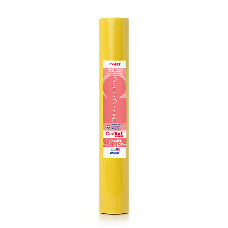Con-Tact® Brand Creative Covering™ Self-adhesive Yellow Contact Paper, 18" x 60'