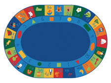 Learning Blocks Alphabet & Numbers Classroom Circle Time Rug, 8'3" x 11'8" Oval