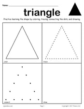 FREE Triangle Shape Worksheet: Color, Trace, Connect, & Draw!