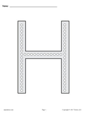 FREE Letter H Q-Tip Painting Printables - Includes Uppercase and Lowercase Letter H Worksheets