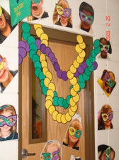 A Bit of Mardi Gras Pizzazz - February Door Display