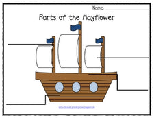 Thanksgiving Labeling - Parts of the Mayflower