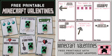FREE Printable Minecraft Valentines - Boy & Girl Styles!
