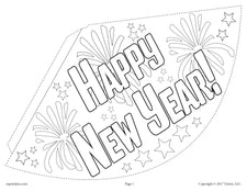 Printable 2018 New Year's Party Hat Activity & Craft! - (3 Versions)