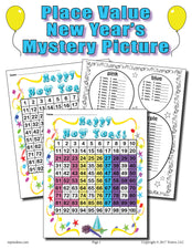 Printable 2018 New Year's Place Value Mystery Picture!