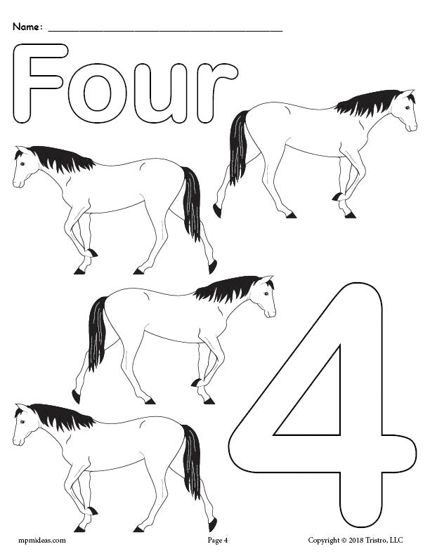 Printable Animal Number Coloring Pages - Numbers 1-10!