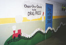 Promoting A Drug-Free Future! Train Themed Health Bulletin Board Idea