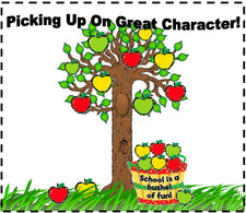 Picking Up On Great Character! - Apple Themed Bulletin Board Idea for Fall