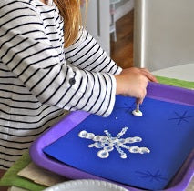 Winter Q-tip Painting - Snowflakes, Christmas Trees, & More!