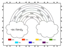 Rainbow Word Families Printable Worksheets