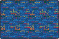 Colorful Read To Dream Pattern Classroom Rug, 4' x 6' Rectangle