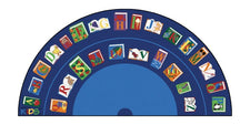 Reading By The Book Alphabet Classroom Circle Time Rug, 6'8" x 13'4" Semi-Circle