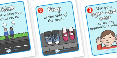 Road Crossing Safety Posters – SupplyMe