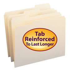 Manila File Folders with Reinforced Tab, 100 Per Box