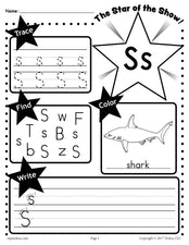 FREE Letter S Worksheet: Tracing, Coloring, Writing & More!