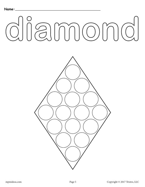 Diamond Do-A-Dot Printable - Diamond Coloring Page – SupplyMe