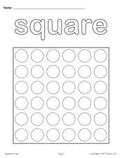 FREE Square Do-A-Dot Printable