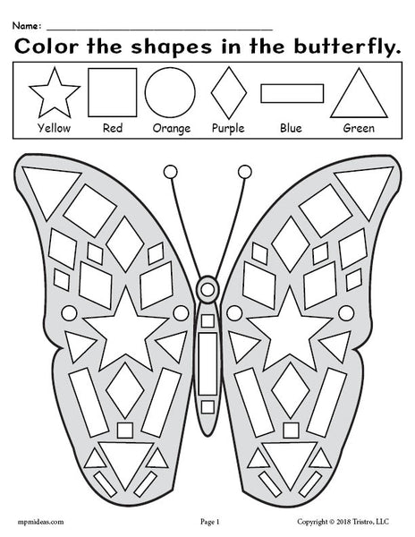 Butterfly Color By Number Printable