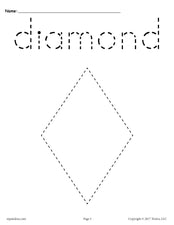 FREE Diamond Tracing Worksheet