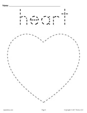 FREE Heart Tracing Worksheet