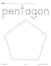 FREE Pentagon Tracing Worksheet