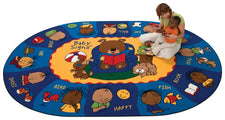 Sign Say & Play™ Sign Language Classroom Rug, 6'9" x 9'5" Oval