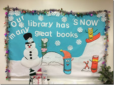 "Our Library Has 'Snow' Many Great Books!" Bulletin Board