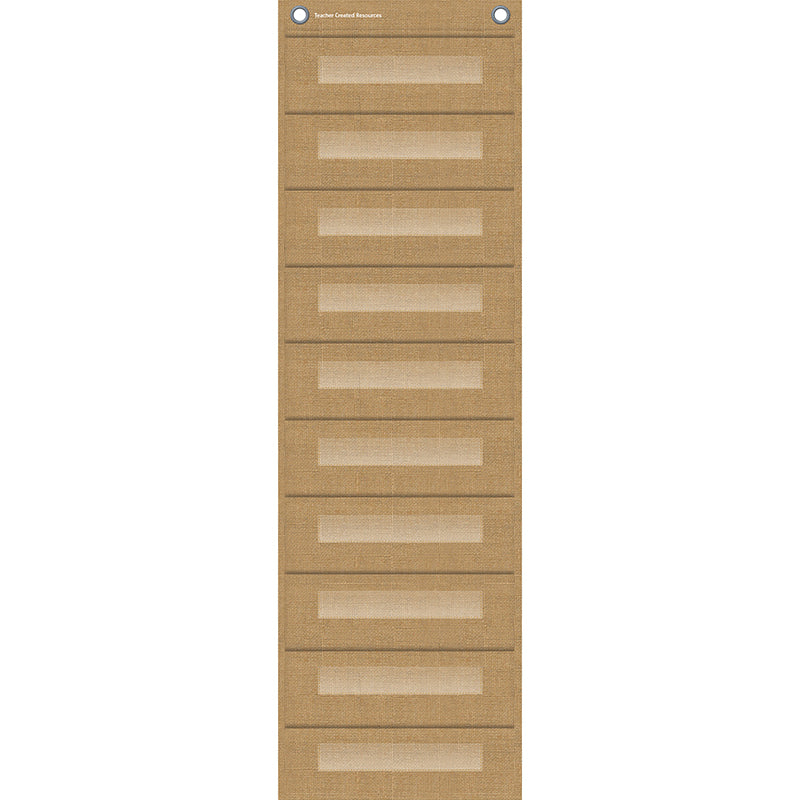 Burlap 10 Pocket File Storage Pocket