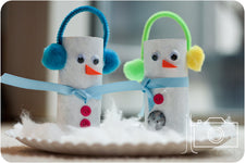 Winter Kids Craft - Paper Roll Snowmen