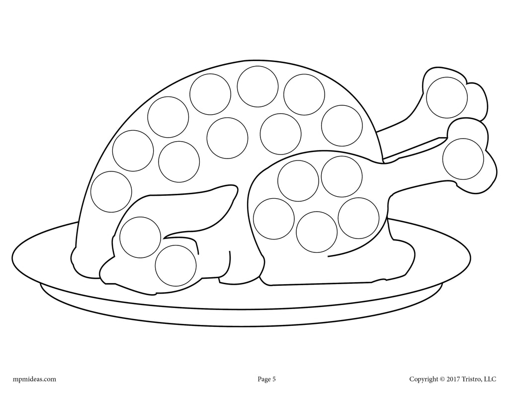 Thanksgiving Do-A-Dot Printables and Dot Art Painting Coloring Pages!
