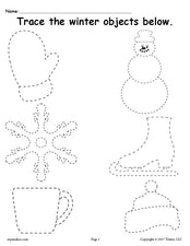 FREE Printable Winter Tracing Worksheet!