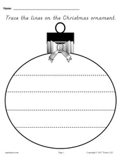 FREE Printable Christmas Ornament Line Tracing Worksheets!