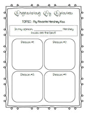 Valentine's Day Hershey Kiss Opinion Writing & Graphing Activity