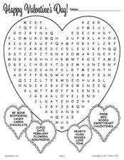 Printable Valentine's Day Word Search!