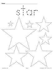 FREE Stars Tracing Worksheet