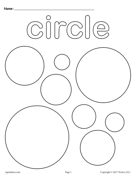 Circles Coloring Page Circle Shape Worksheet SupplyMe