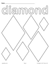 FREE Diamonds Coloring Page