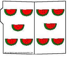 Watermelon Numbers File Folder Game