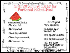 Narrative Writing Anchor Chart FREEbies