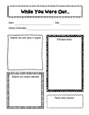 "While You Were Out..." Substitute Teacher Freebie!