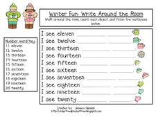 Winter Write Around the Room - with FREE Printable!